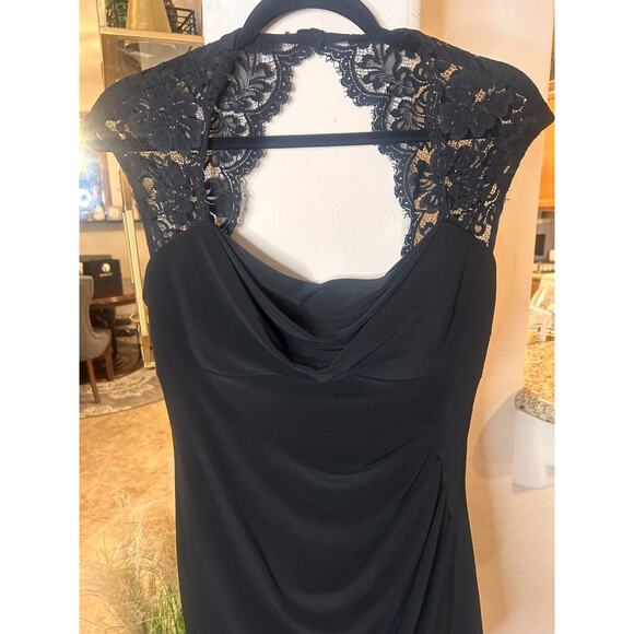 Cache Black lace cap sleeved sheer dress size 6 - Picture 5 of 11